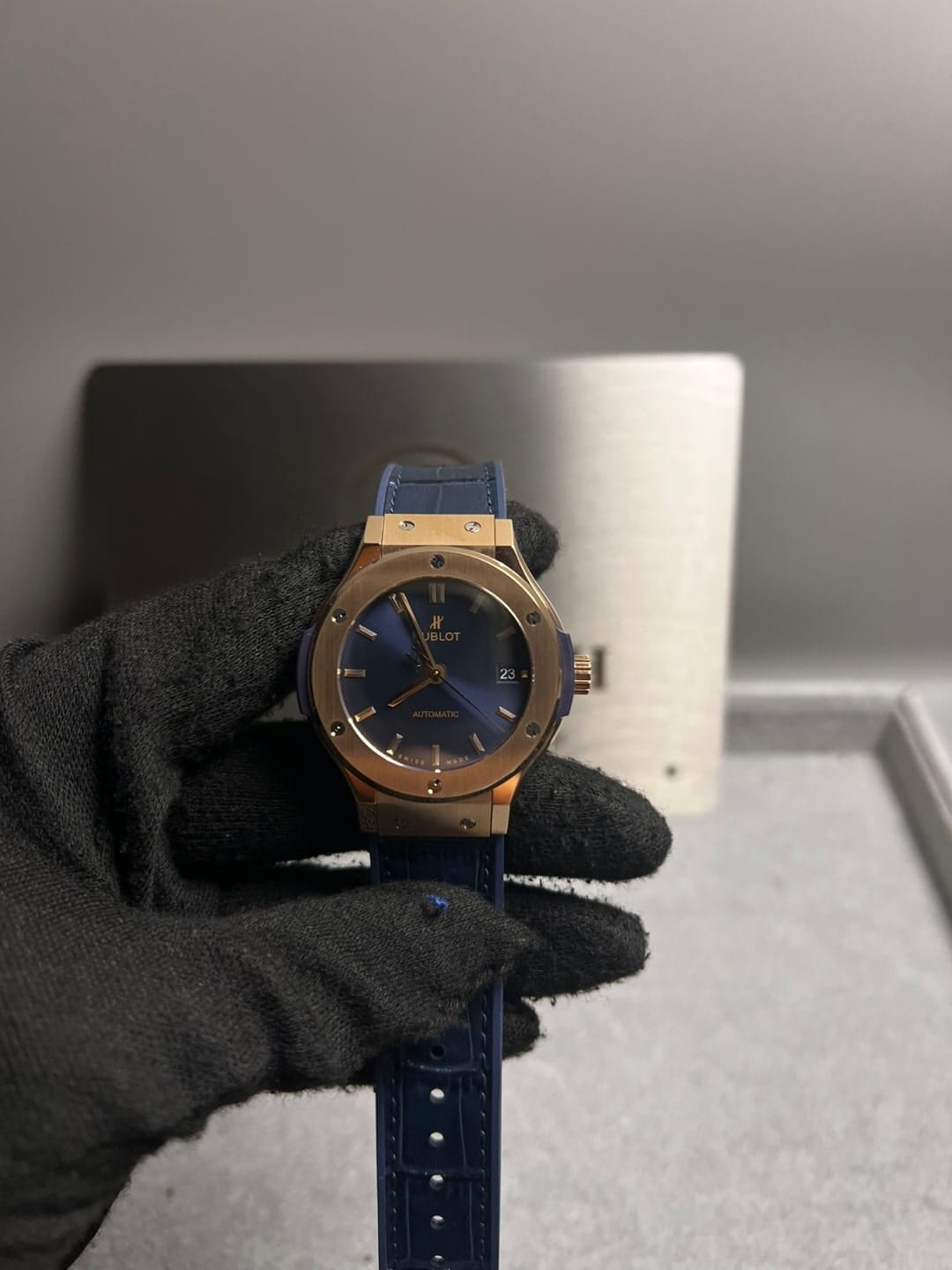 위블로 클래식퓨전 티타늄 콤비 청판 가죽러버밴드 42mm 4