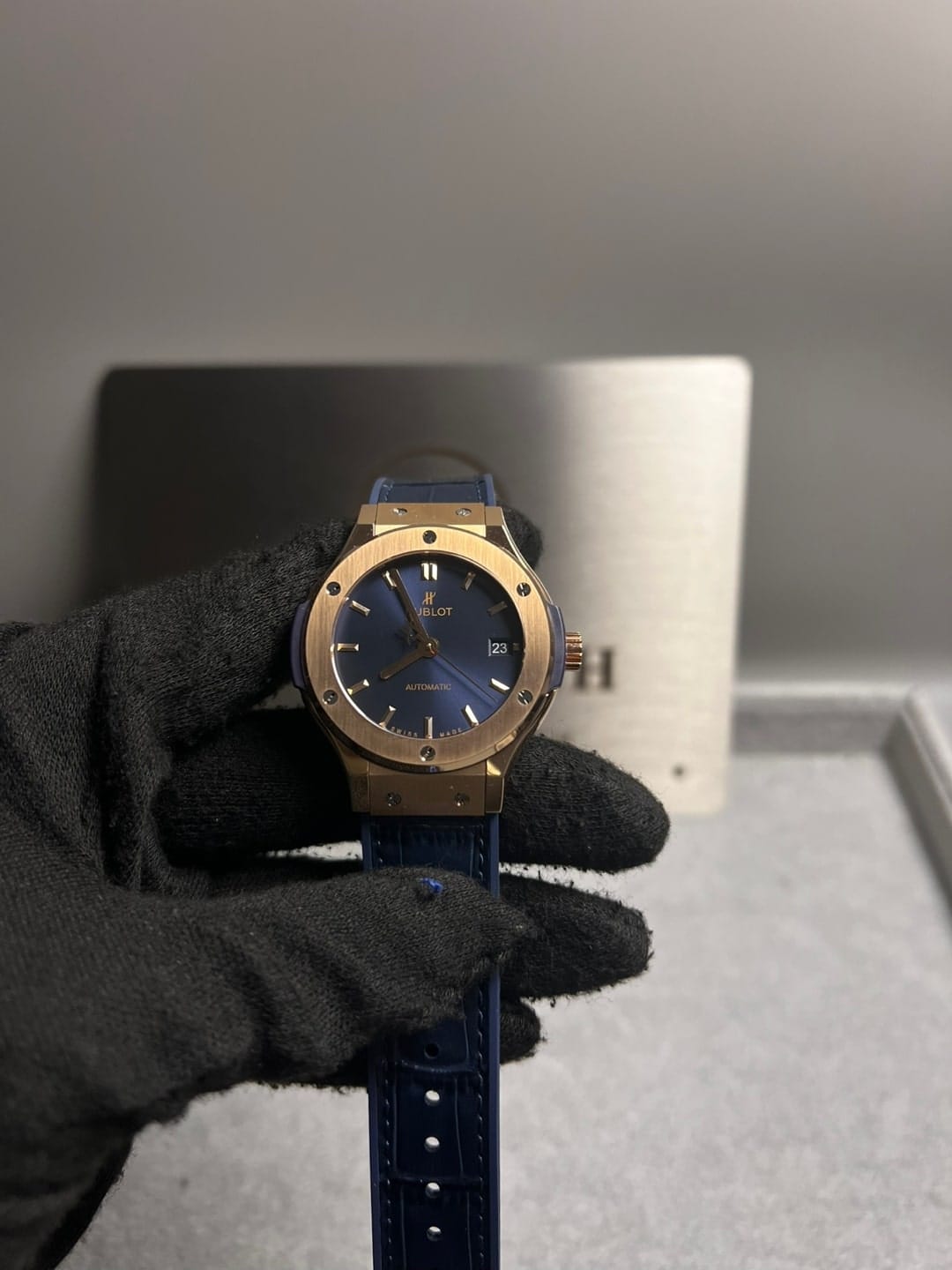위블로 클래식퓨전 티타늄 콤비 청판 가죽러버밴드 42mm 6