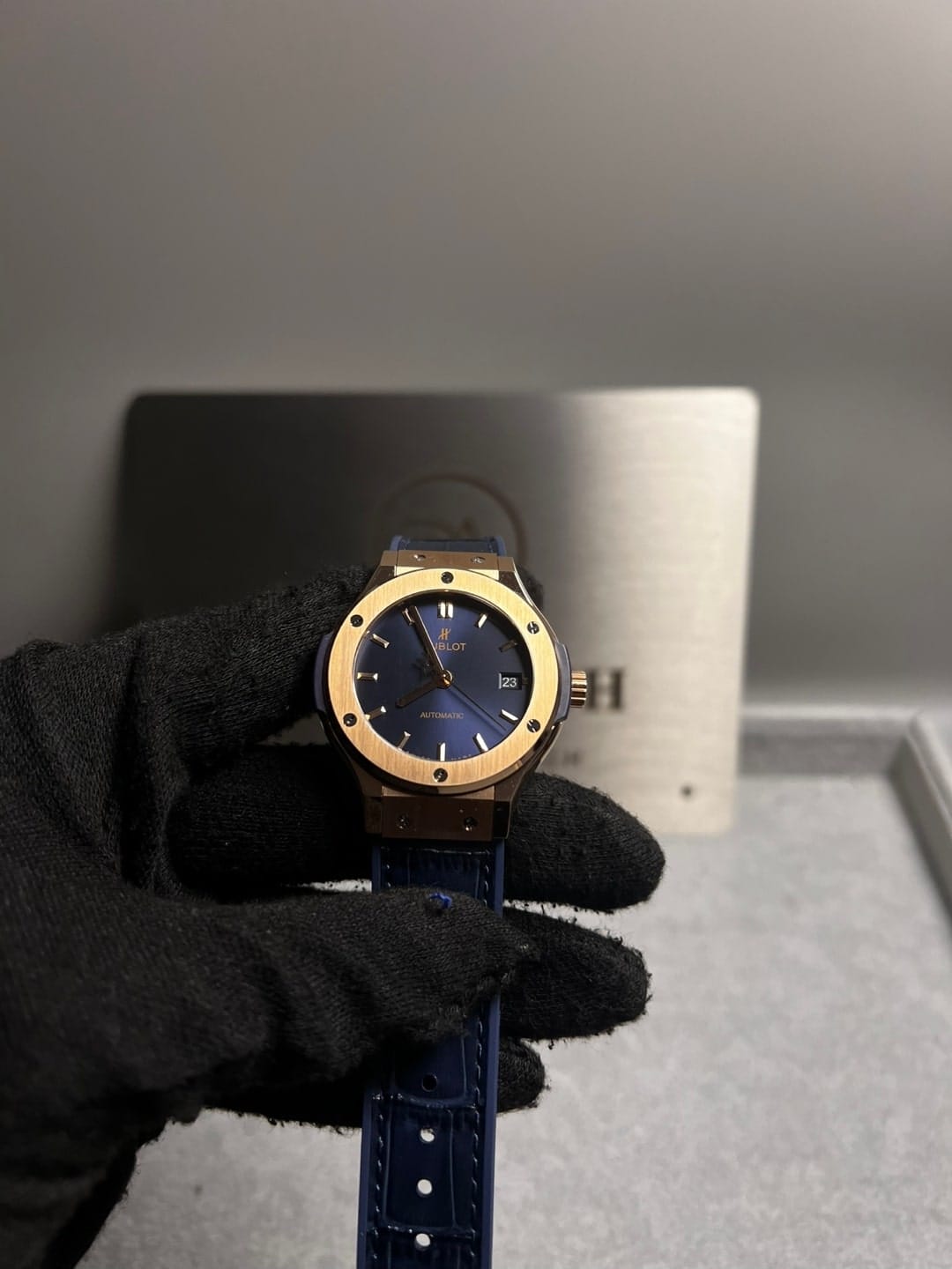 위블로 클래식퓨전 티타늄 콤비 청판 가죽러버밴드 42mm 7