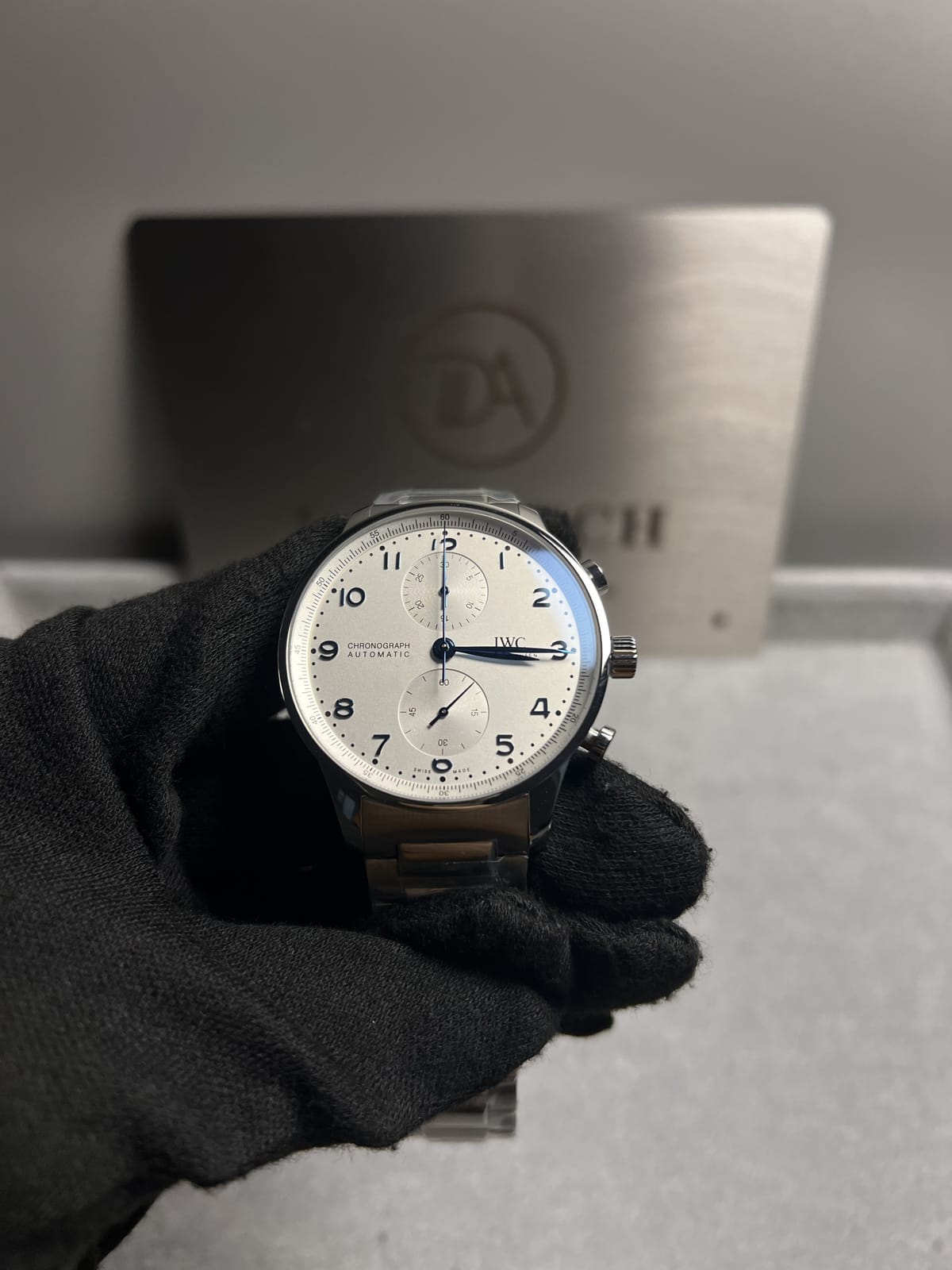 IWC 포르투기즈 크로노 실버 화이트블루 다이얼 41mm 5