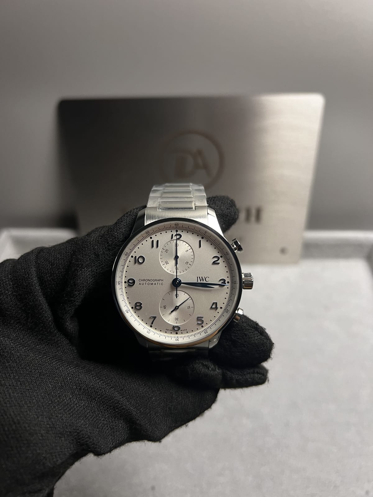IWC 포르투기즈 크로노 실버 화이트블루 다이얼 41mm 6