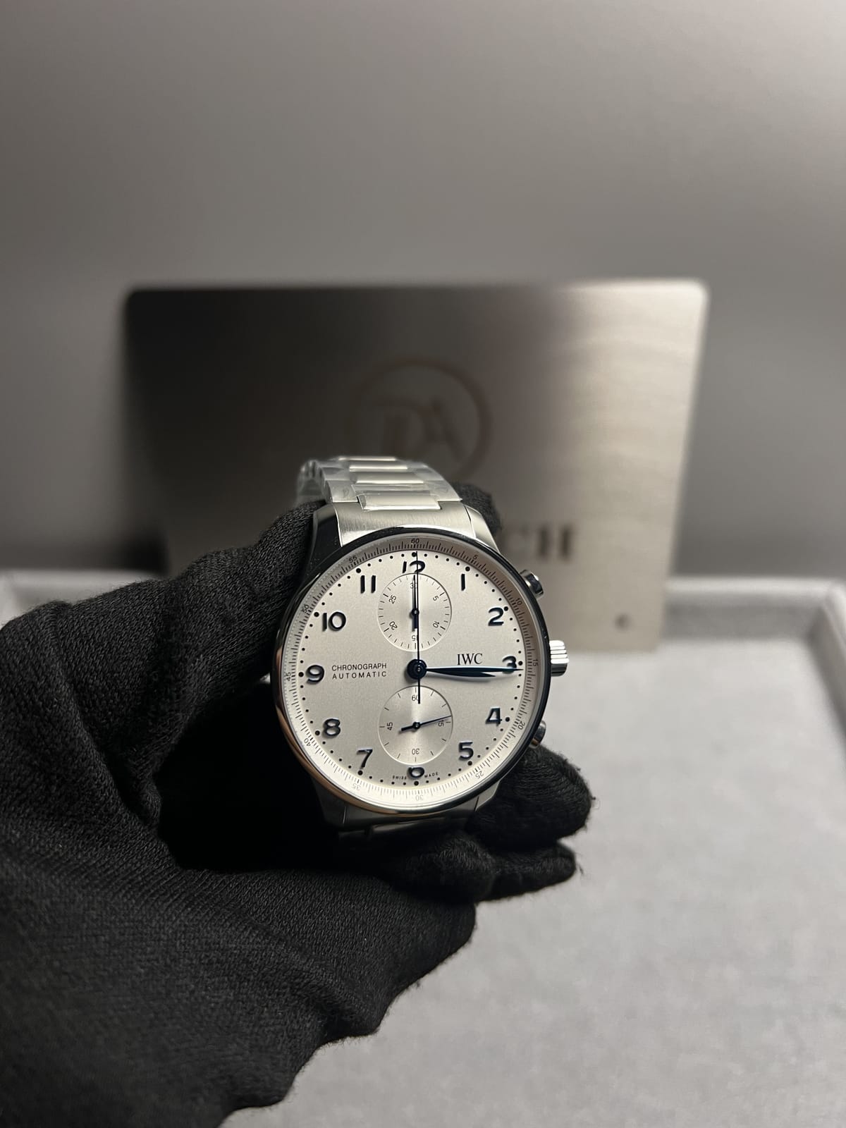 IWC 포르투기즈 크로노 실버 화이트블루 다이얼 41mm 9