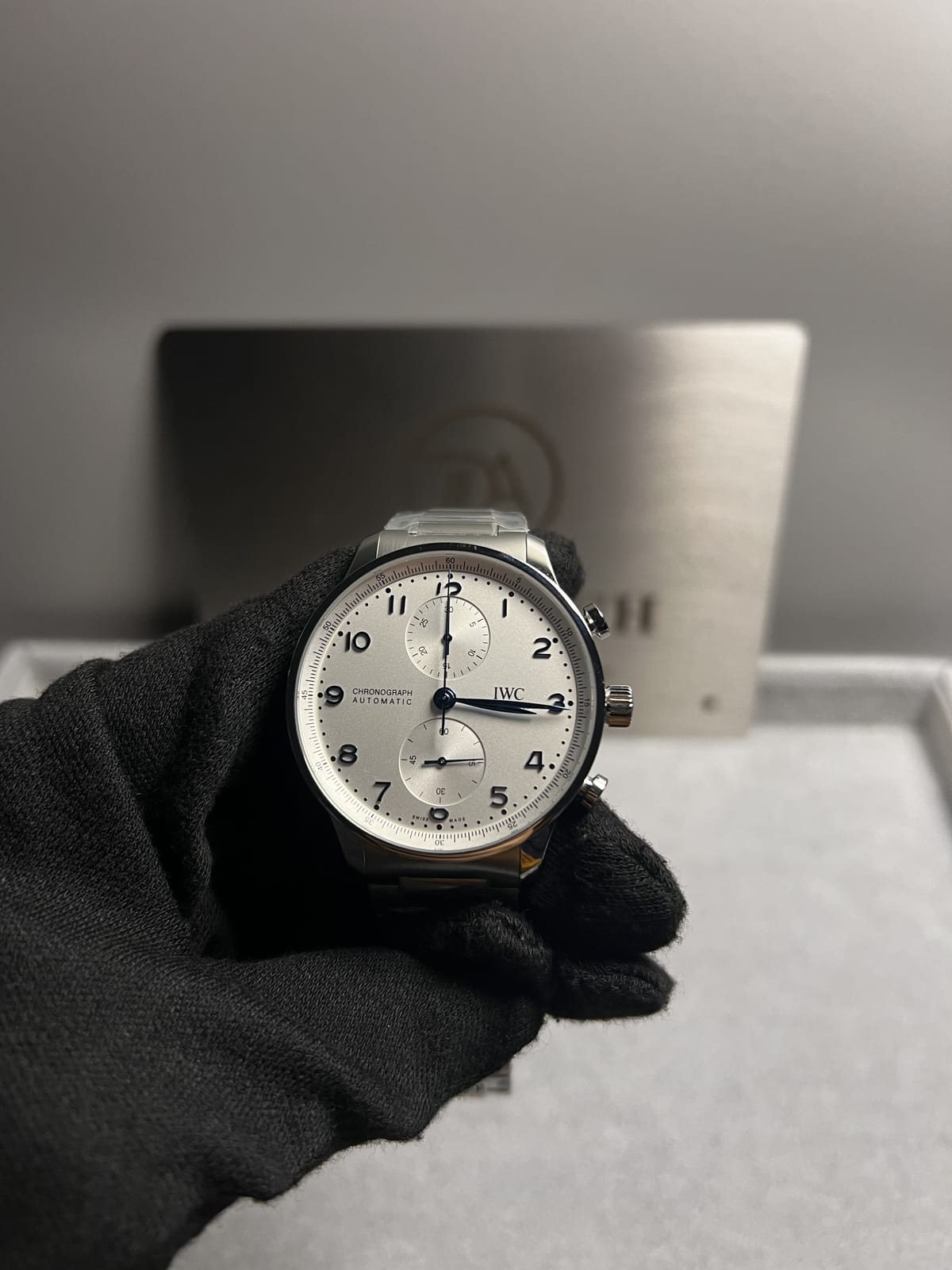 IWC 포르투기즈 크로노 실버 화이트블루 다이얼 41mm 10