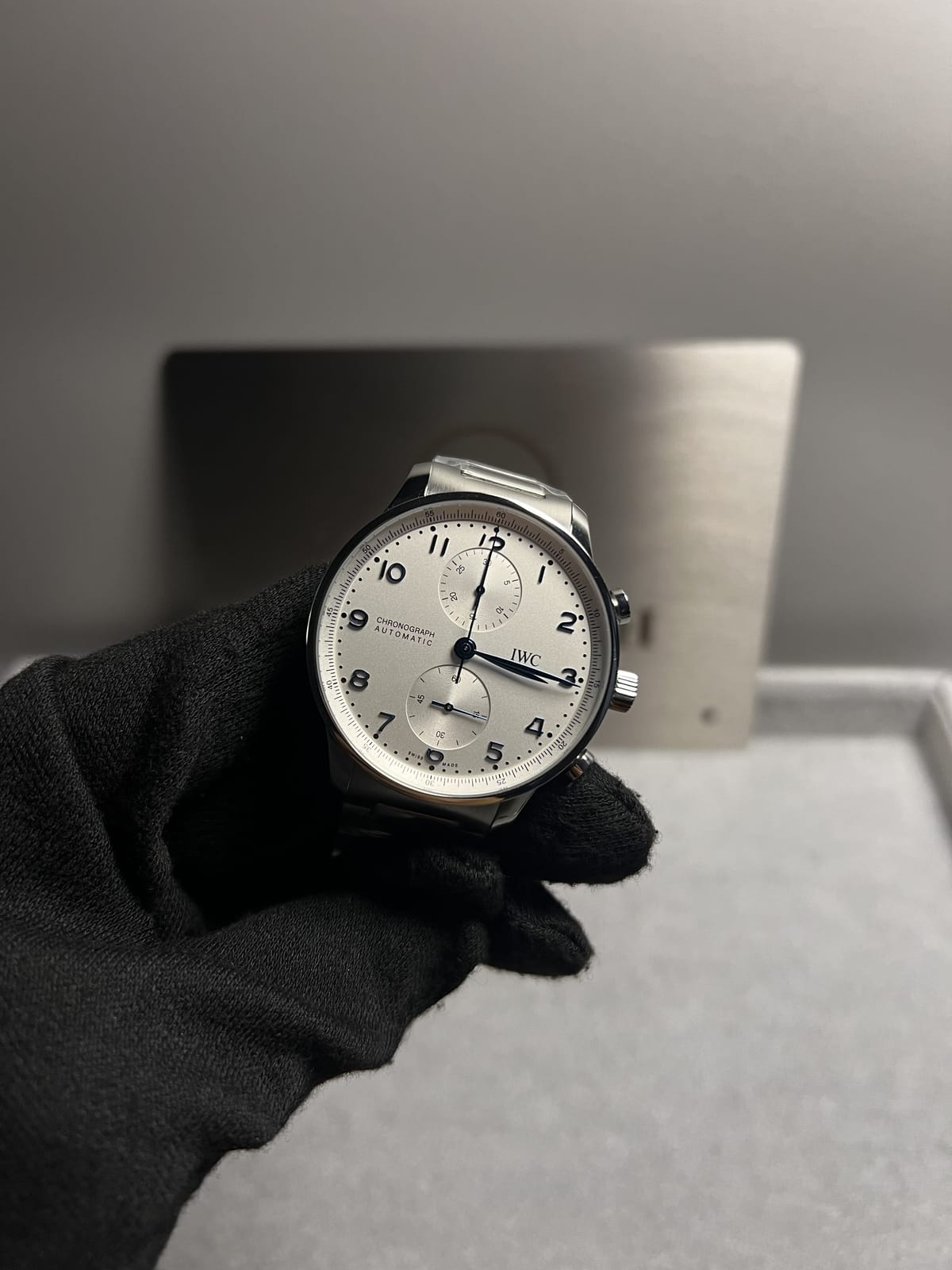 IWC 포르투기즈 크로노 실버 화이트블루 다이얼 41mm 11