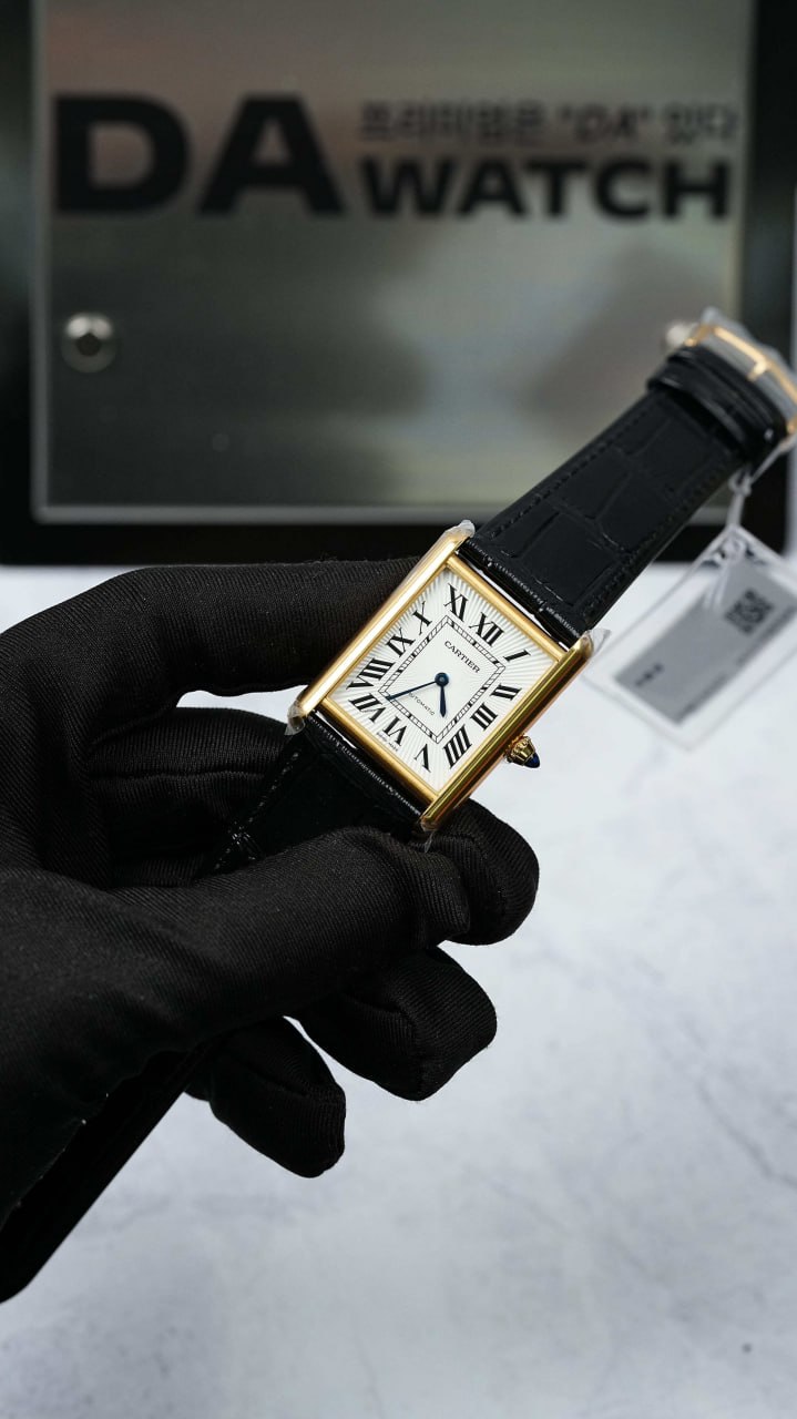까르띠에 탱크 루이 옐로우골드 금통 가죽밴드 27.8×38.1mm 5